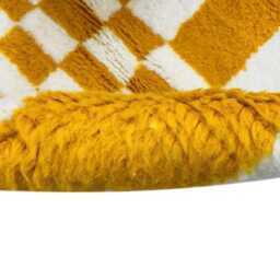 Handwoven Blue & White Checkered Wool Rug Moroccan Berber Design - thumbnail 4