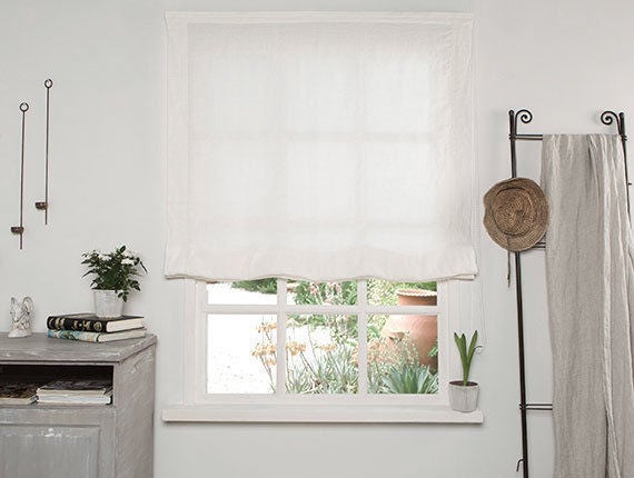 Linen Roman Blind - -Linen Shade Hardware Is Included Blind- Made To Measure Custom Blind - image 1