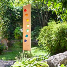 Garden Sculpture Made Of Wood & Glass. A Unique, Handmade, Weatherproof Garden Decoration - thumbnail 3
