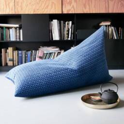 Giant Bean Bag Chair Pouf Cover, Velvet Pouffe, Chunky Knit Ottoman, Gaming Chair, Large Nursery Pouf, Terrace Lounge Pillow