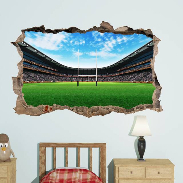 Rugby Stadium Wall Sticker Art Poster Room Office Nursery Boys Bedroom Gameroom Decor 1126 - image 1