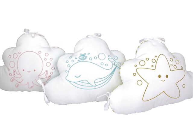 Embroidered Cloud Cushion, Sea Theme, Individually Or in Sets - image 1