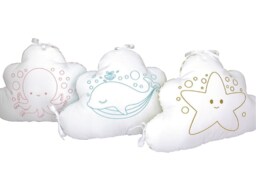Embroidered Cloud Cushion, Sea Theme, Individually Or in Sets - thumbnail 1