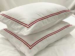 Pushp Linen Pillow Shams 100% Cotton Pack Of 1 Cases Super Soft Decorative With Embroidery Double Border - thumbnail 1