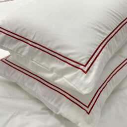 Pushp Linen Pillow Shams 100% Cotton Pack Of 1 Cases Super Soft Decorative With Embroidery Double Border - thumbnail 2