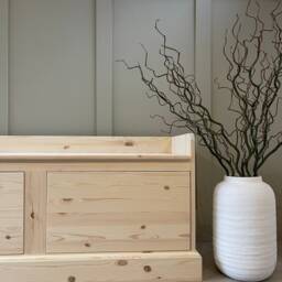 6Ft Wide, Unpainted Hall Storage Bench, Shoe Backless Monks Bench With Drawers - thumbnail 3