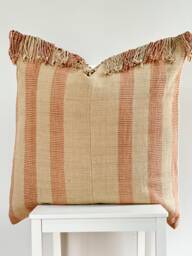 Brown Tribal Hemp Hand Woven Natural Dye Color Hmong Lumbar Pillow Cover - thumbnail 1