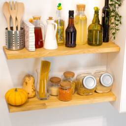 Kitchen Shelf, Floating Shelves, Bathroom Organization, Book Modern Wooden Shelf - thumbnail 3