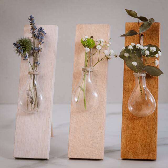 Beech Wood Test Tube Vase Jasmin Stand Decoration - image 1