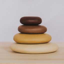 Stacking Pebble Set, Waldorf Toys, Open Ended Play, Wooden Stone, Rock, Balancing Montessori Block Building Set - thumbnail 4