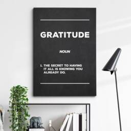 Gratitude Definition Quote Entrepreneur Motivational Inspirational, Framed Canvas Wall Art Poster Print, Home Office & Room Decor, Gift Idea - thumbnail 1