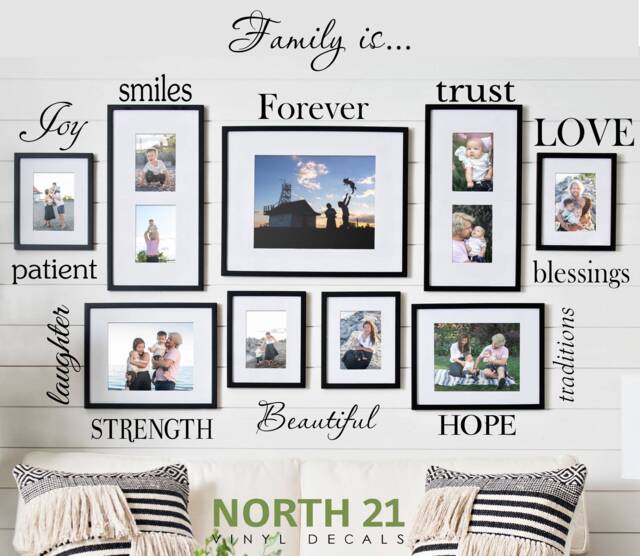 Family Wall Decal - Set Of Words Room Decals Words Decal Wall - image 1