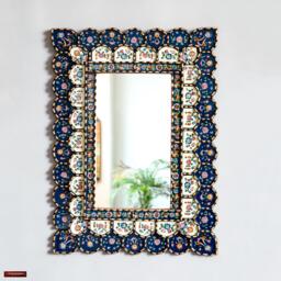 Handmade Peruvian Mirror Wall Decor - Rectangular Floral Accent For Living Room New Home Gift Unique Her