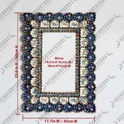 Handmade Peruvian Mirror Wall Decor - Rectangular Floral Accent For Living Room New Home Gift Unique Her - thumbnail 4