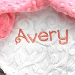Personalized Baby Blanket Girl-Coral Minky Girl Blanket-Custom Blanket-Personalized Blanket For Girl-Baby Shower Gift Coral - thumbnail 3