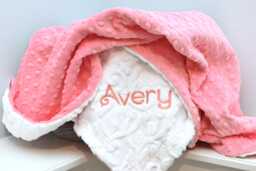 Personalized Baby Blanket Girl-Coral Minky Girl Blanket-Custom Blanket-Personalized Blanket For Girl-Baby Shower Gift Coral