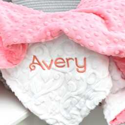 Personalized Baby Blanket Girl-Coral Minky Girl Blanket-Custom Blanket-Personalized Blanket For Girl-Baby Shower Gift Coral - thumbnail 2