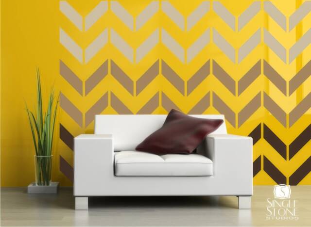 Chevron Pattern Wall Decals - Vinyl Art Stickers Custom Home Decor - image 1