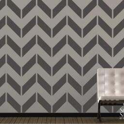 Chevron Pattern Wall Decals - Vinyl Art Stickers Custom Home Decor - thumbnail 2