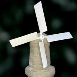 Massive Garden Windmill Statue Concrete Sculpture Outdoor Farmhouse Decoration Cement Ornament Garden Feature Decor Gift - thumbnail 2