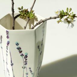 Handmade Ceramic White Vase. Porcelain Geometric Container. Contemporary Wedding Delicate Vase Design By Conceptstudio.ready To Ship - thumbnail 2