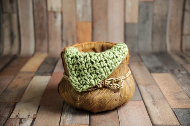 Sage Green Chunky Newborn Baby Blanket Photo Prop - image 1
