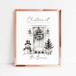 Personalised Christmas Family Name Print Festive Holiday Wall Art - Unframed - thumbnail 3
