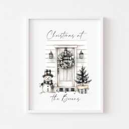 Personalised Christmas Family Name Print Festive Holiday Wall Art - Unframed - thumbnail 2