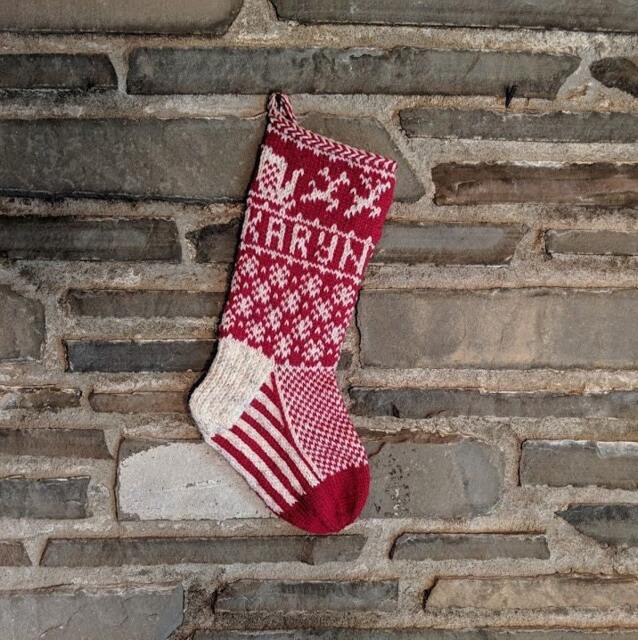 Santa's Sleigh Christmas Stocking - Hand Knit, Fair Isle, Vintage Inspired Knit With The Wind - image 1