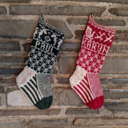 Santa's Sleigh Christmas Stocking - Hand Knit, Fair Isle, Vintage Inspired Knit With The Wind - thumbnail 3