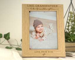 Like Grandfather Granddaughter Gift - Photo Frame For Grandad Grandpa From Engraved Custom For 7x5 Or 6x4 Picture - thumbnail 1