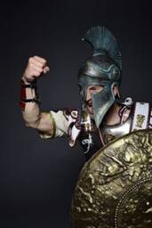 Greek Corinthian Helmet & Shield Set Ancient Larp Armor Cosplay - thumbnail 4
