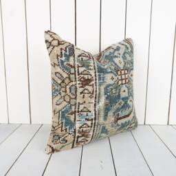 Vintage Turkish Kilim Pillow Cover Bohemian Decor - 16x16 - thumbnail 3