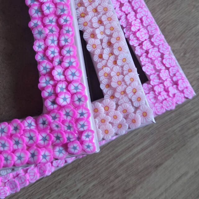 Pink Floral Fimo Slice Photo Frame 4 X 6 Inches - image 1