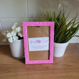 Pink Floral Fimo Slice Photo Frame 4 X 6 Inches - thumbnail 3