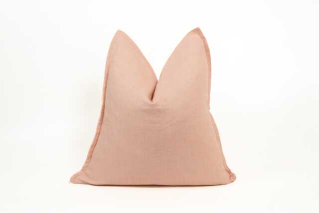 Linen Dusty Pink Cushion Cover Pillow Lumbar - All Sizes - image 1
