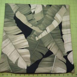Hawaii Made Bark Cloth Zippered Pillow Cover, Hawaiian Barkcloth Fabric, Cotton Sofa Decor, Imu Rock Banana Leaf Pattern, For Couch - thumbnail 3