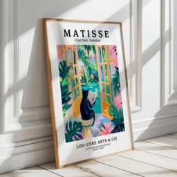 Black Cat On A Toilet Poster, Matisse Print, Funny Bathroom Wall Art, Colourful Dopamine Decor, Mid Century Modern Henri Style - thumbnail 2