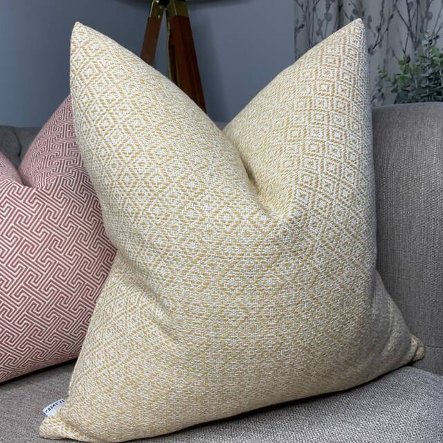 John Lewis & Partners Fabric Loha in Yellow , Modern Cushion Cover Pillow - Weave Made in Durable Material - image 1