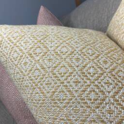John Lewis & Partners Fabric Loha in Yellow , Modern Cushion Cover Pillow - Weave Made in Durable Material - thumbnail 3