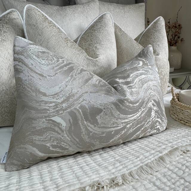 Lumbar Cushion Cover, Marble Pillow Scatter Sandstone Design - Rectangle Bolster Luxury - image 1