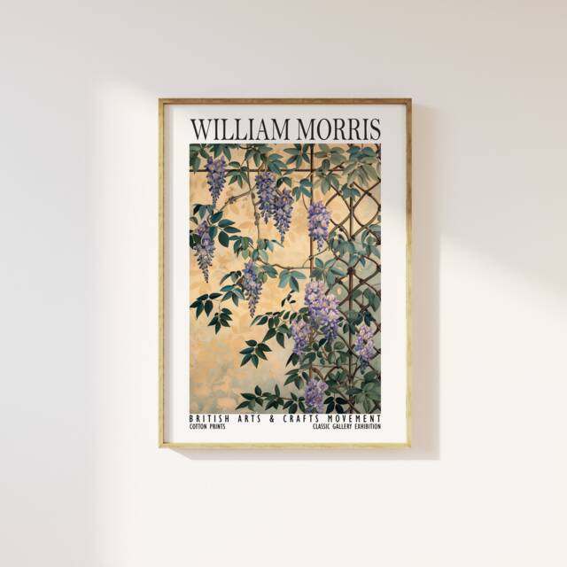William Morris Wisteria Plant Print, Exhibition Vintage Poster, Classic Traditional Garden Plants Nature Print - image 1