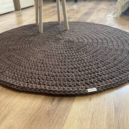 Handmade Crochet Round Rug Braided Cotton Scandinavian Style - thumbnail 2