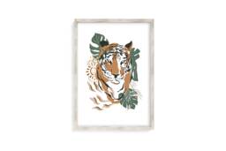 Jungle Tiger Print - Tropical Tiger, Botanical Animal Print, Leaves, Wild Child, Animal, Safari Bedroom, Boho Wall Art - thumbnail 1