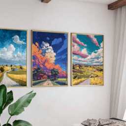 Set Of 3 Kansas Posters, Usa Wall Art Prints, Travel Poster Set, Midwest Landscape Prairie Decor - thumbnail 3