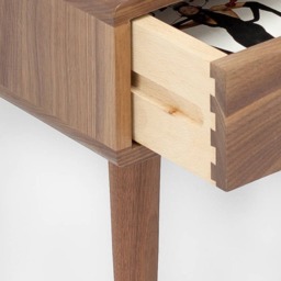 Mid Century Nightstand Bedside Table With Drawer in Solid Walnut Wood - thumbnail 4