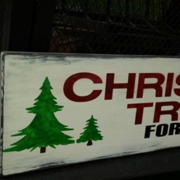 Christmas Trees For Sale Wood Sign Distressed Holiday Decor Wall Hanging Rustic Primitive Farmhouse Fixer Upper - thumbnail 2