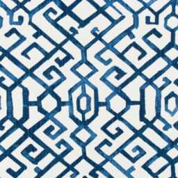 Indigo Geometric Cushion Cover Vintage Navy Blue Cotton Pillow - thumbnail 4