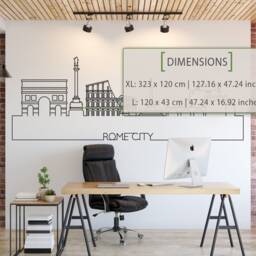 Rome Skyline Wall Decal Cityscape Home Decor - thumbnail 2