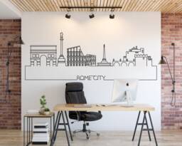 Rome Skyline Wall Decal Cityscape Home Decor - thumbnail 1